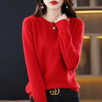 Charlotte | Women's Crew Neck Jumper | Ribbed Trim · Eltrendio
