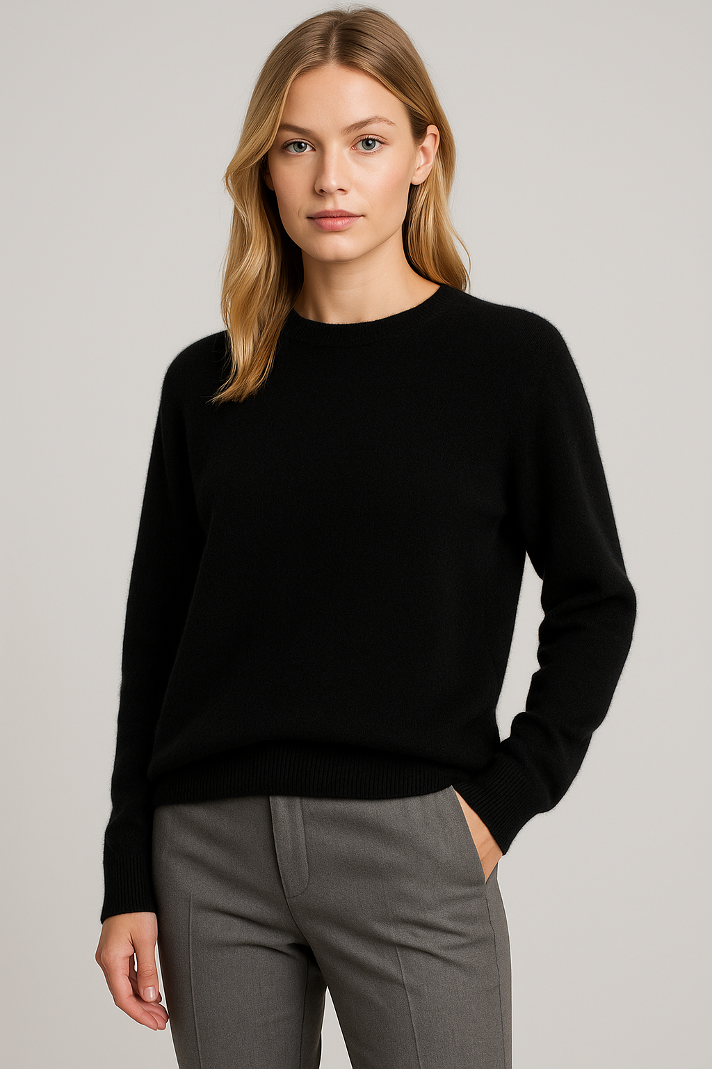 Charlotte | Women's Crewneck Jumper | Ribbed Trim · Eltrendio
