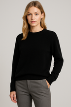 Charlotte | Women's Crewneck Jumper | Ribbed Trim · Eltrendio