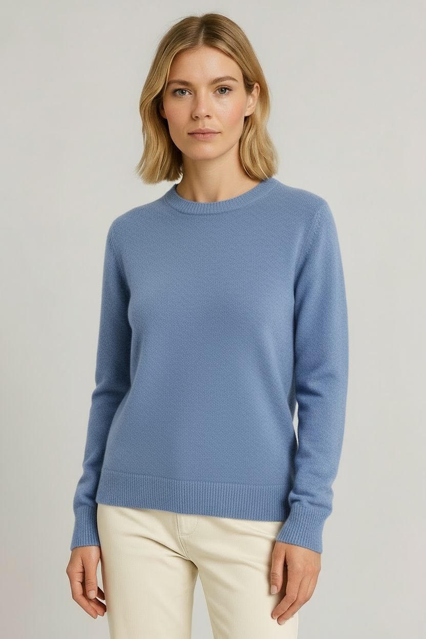Charlotte | Women's Crewneck Jumper | Ribbed Trim · Eltrendio