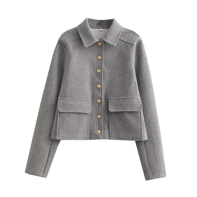 Charlotte | Women's Cropped Jacket | Button-Front · Eltrendio