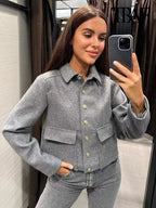 Charlotte | Women's Cropped Jacket | Button-Front · Eltrendio