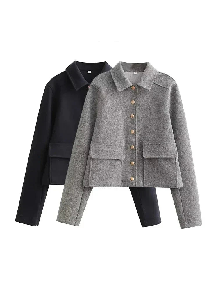Charlotte | Women's Cropped Jacket | Button-Front · Eltrendio