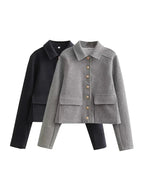 Charlotte | Women's Cropped Jacket | Button-Front · Eltrendio