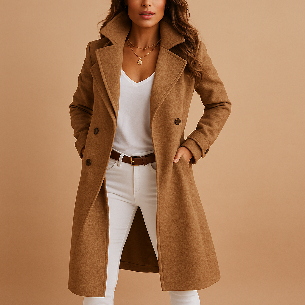 Charlotte | Women's Double-Breasted Coat | Notch Lapel · Eltrendio