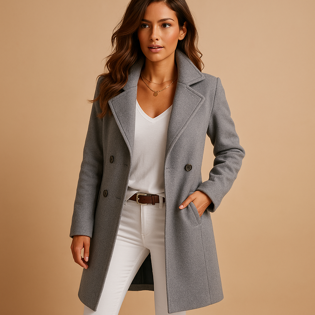 Charlotte | Women's Double-Breasted Coat | Notch Lapel · Eltrendio