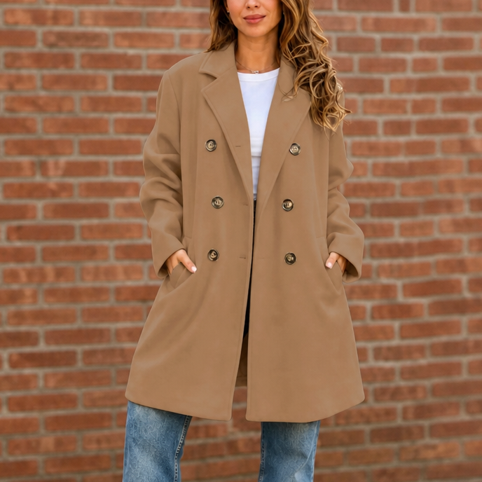 Charlotte | Women's Double-Breasted Peacoat | Notch Lapel · Eltrendio