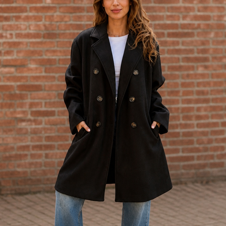 Charlotte | Women's Double-Breasted Peacoat | Notch Lapel · Eltrendio