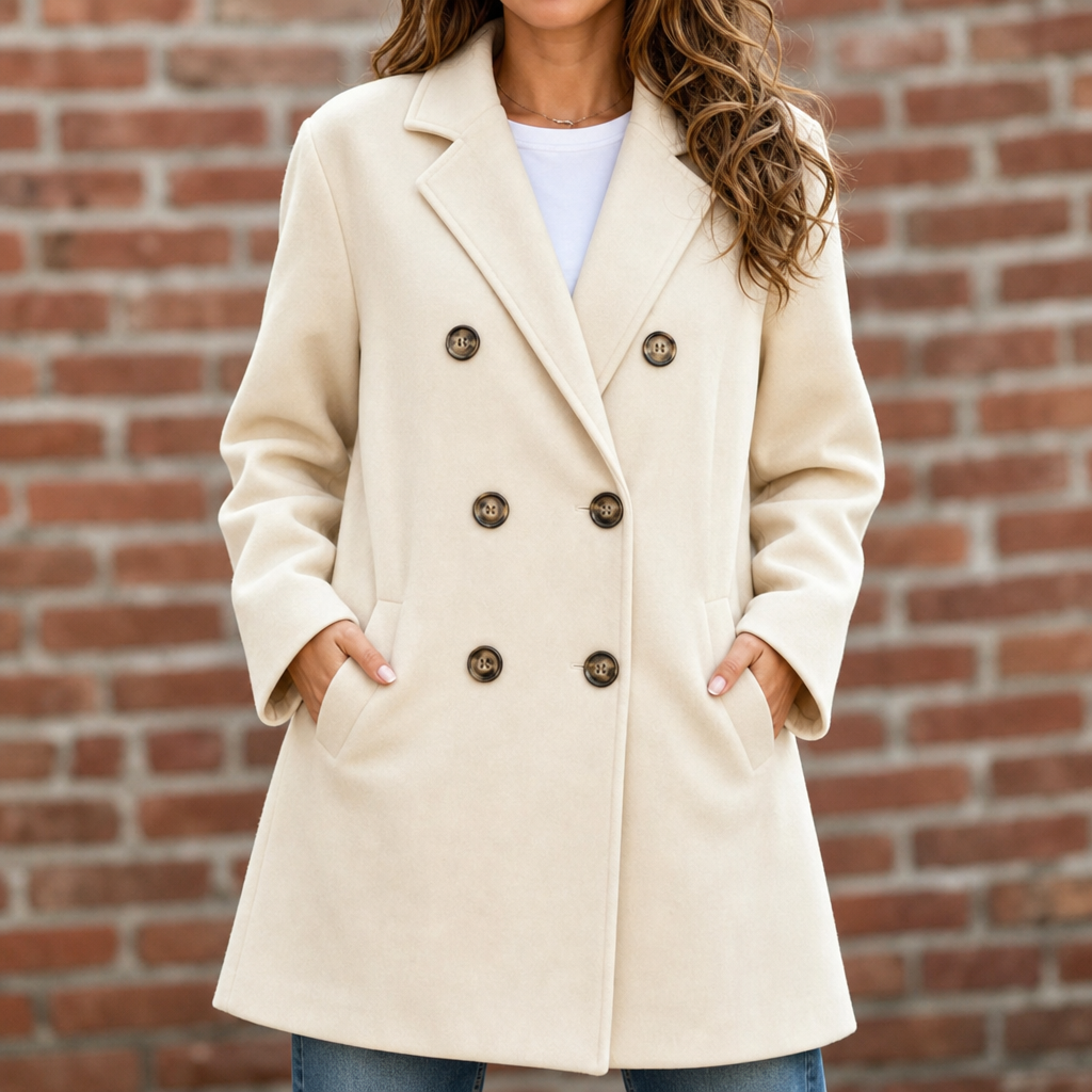 Charlotte | Women's Double-Breasted Peacoat | Notch Lapel · Eltrendio