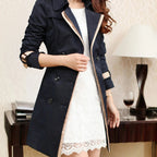Charlotte | Women's Double-Breasted Trench Coat | Contrast Trim · Eltrendio