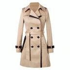 Charlotte | Women's Double-Breasted Trench Coat | Contrast Trim · Eltrendio
