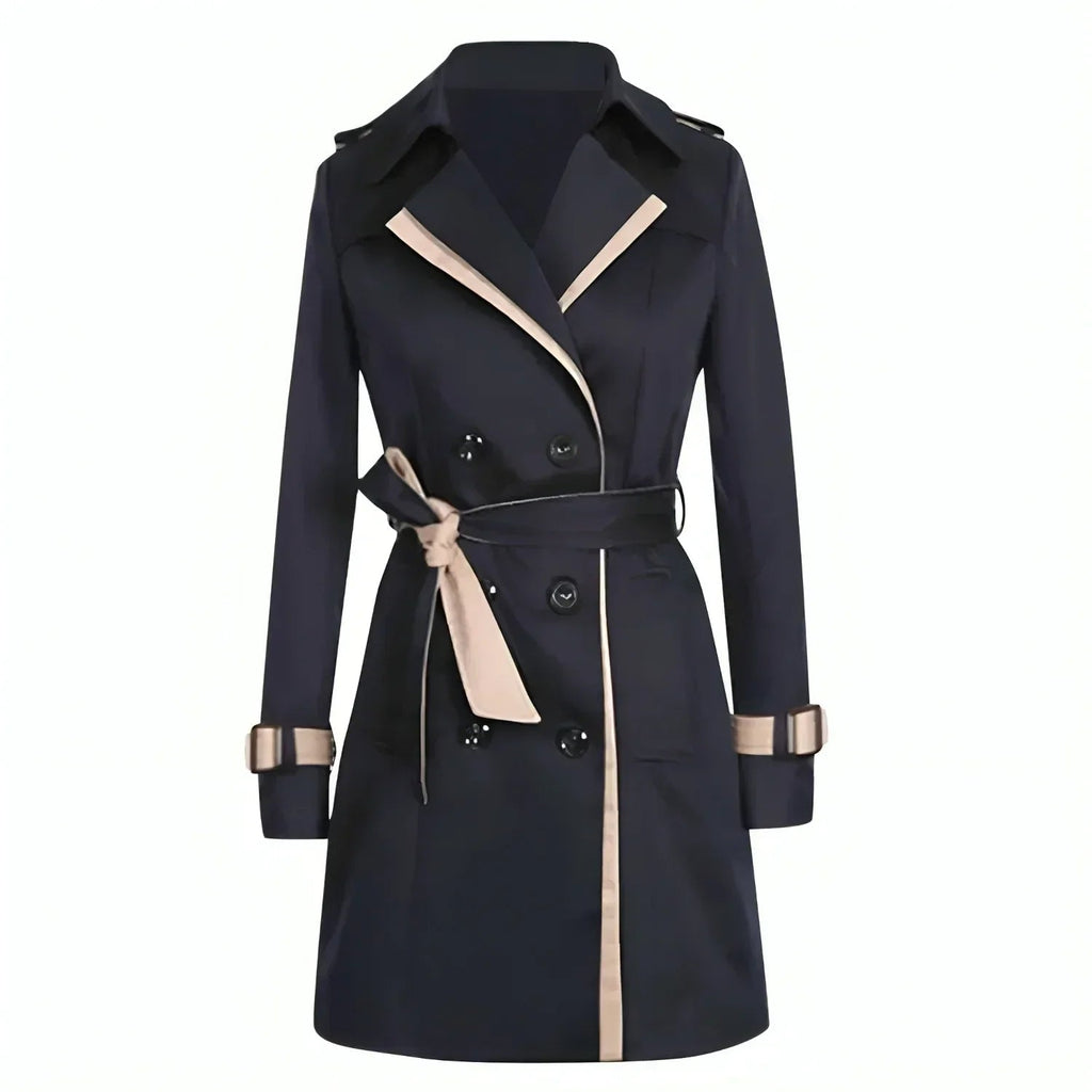 Charlotte | Women's Double-Breasted Trench Coat | Contrast Trim · Eltrendio