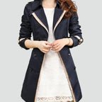 Charlotte | Women's Double-Breasted Trench Coat | Contrast Trim · Eltrendio