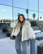 Charlotte | Women's Faux Fur Coat | Collared · Eltrendio