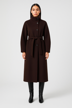 Charlotte | Women's Funnel Neck Coat | Belted · Eltrendio