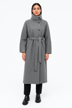 Charlotte | Women's Funnel Neck Coat | Belted · Eltrendio