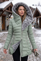 Charlotte | Women's Hooded Quilted Coat | Fur-Lined · Eltrendio
