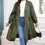 Charlotte | Women's Hooded Trench Coat | Drawstring Waist · Eltrendio