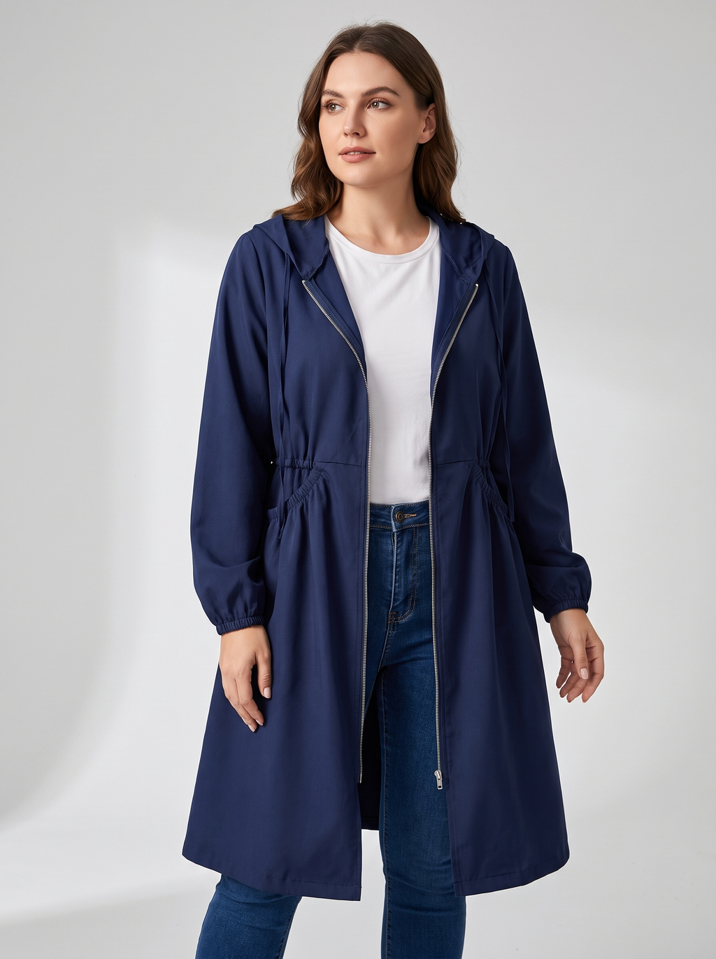 Charlotte | Women's Hooded Trench Coat | Drawstring Waist · Eltrendio