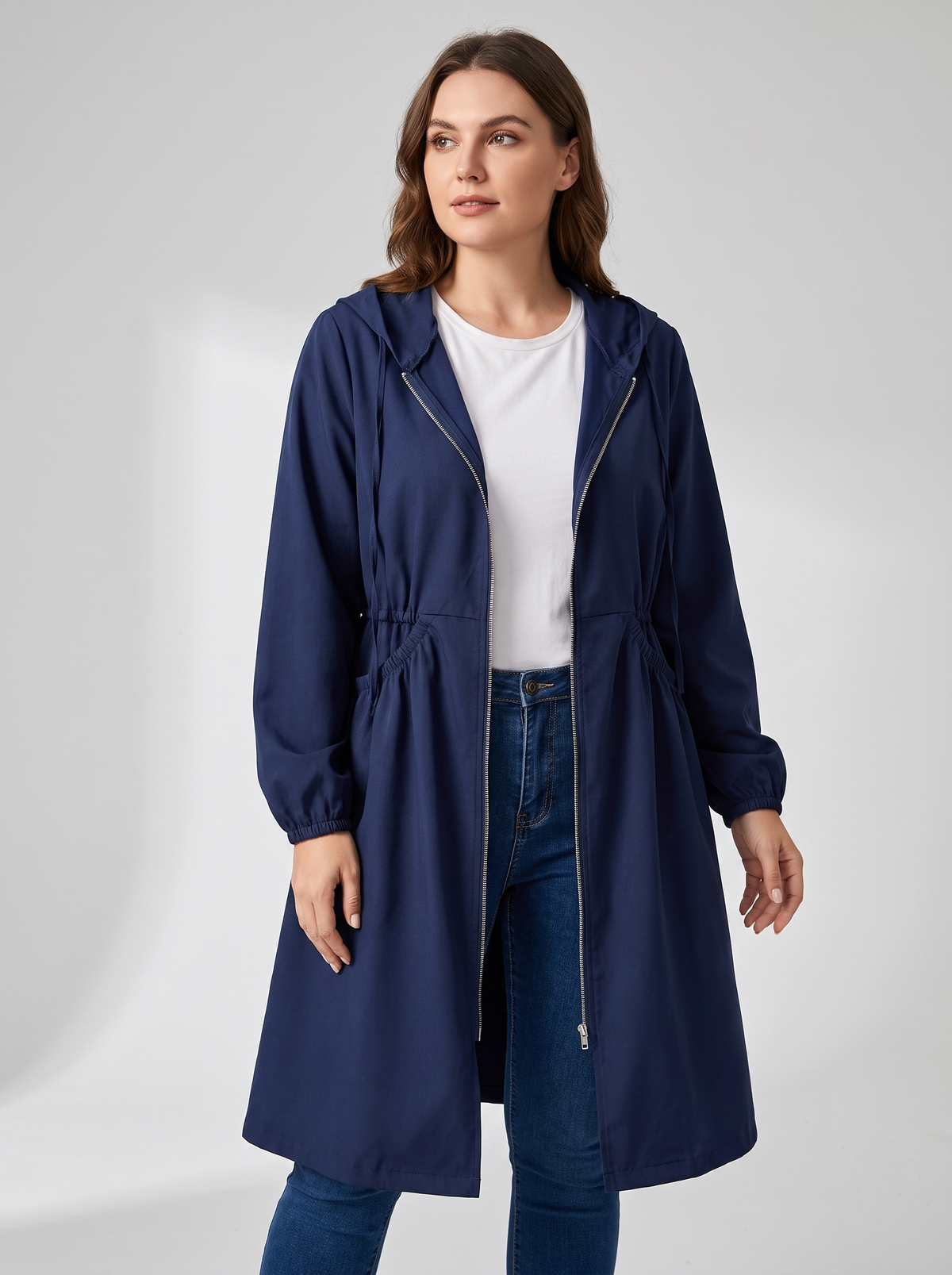 Charlotte | Women's Hooded Trench Coat | Drawstring Waist · Eltrendio