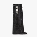 Charlotte | Women's Knee-High Boots | Rhinestone Padlock · Eltrendio