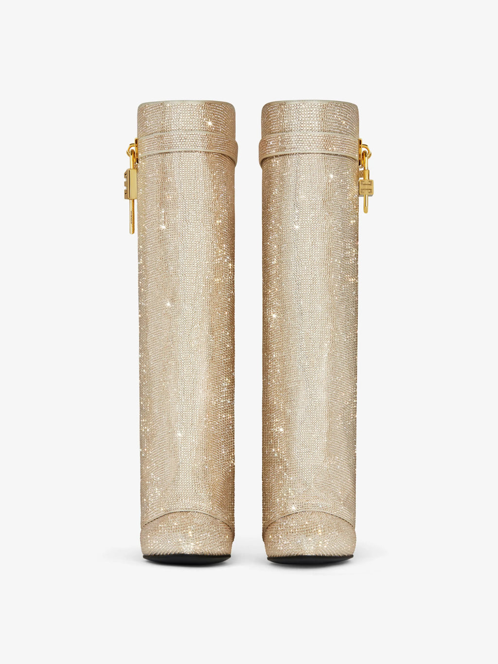 Charlotte | Women's Knee-High Boots | Rhinestone Padlock · Eltrendio