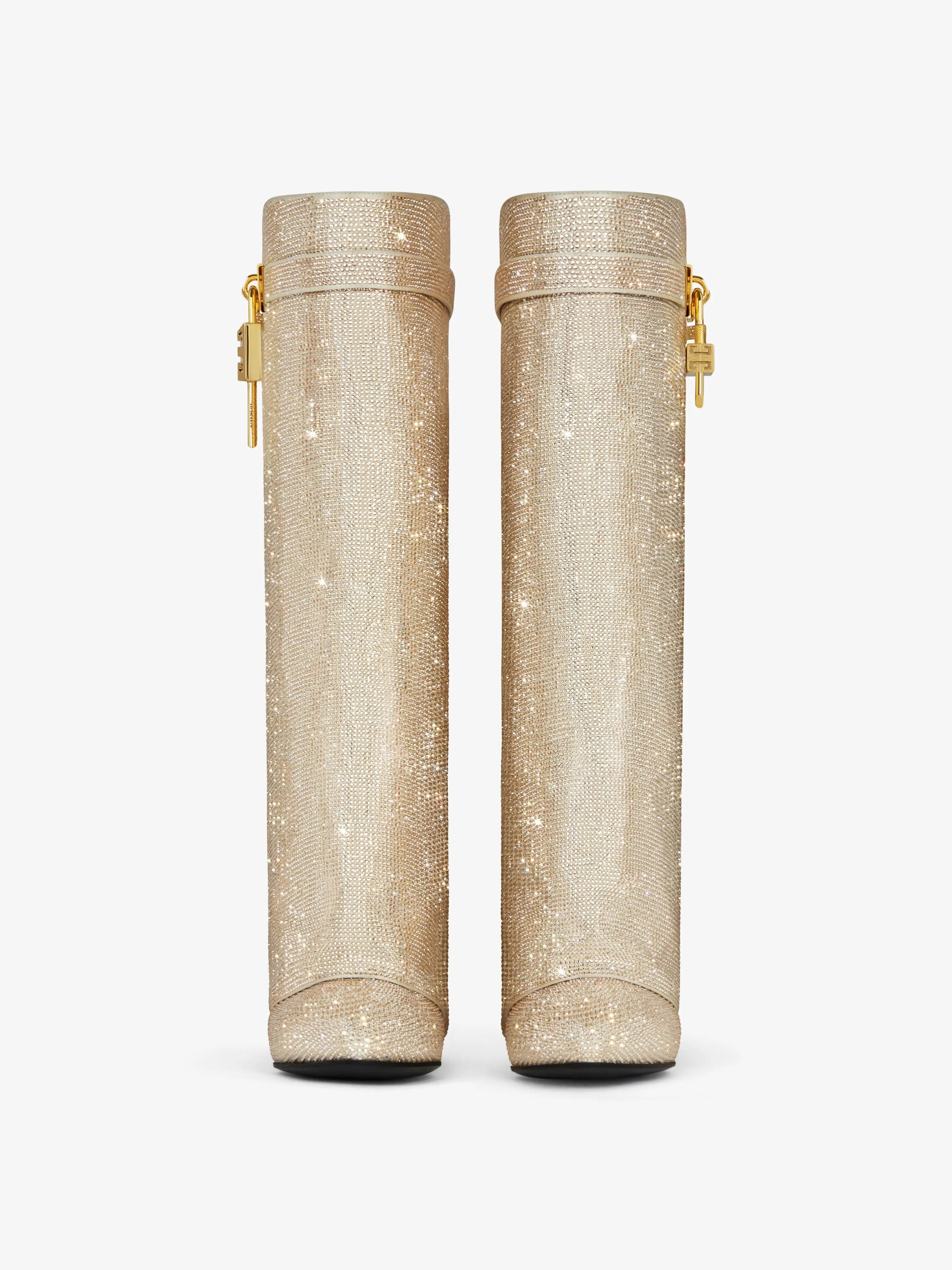 Charlotte | Women's Knee-High Boots | Rhinestone Padlock · Eltrendio