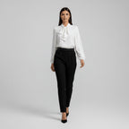 Charlotte | Women's Long-Sleeve Blouse | Bow-Tie Neck · Eltrendio