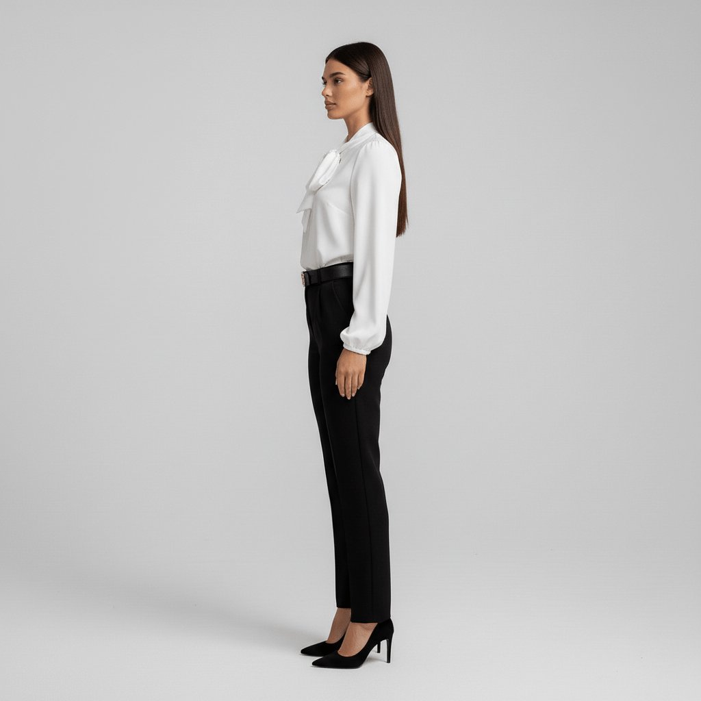 Charlotte | Women's Long-Sleeve Blouse | Bow-Tie Neck · Eltrendio