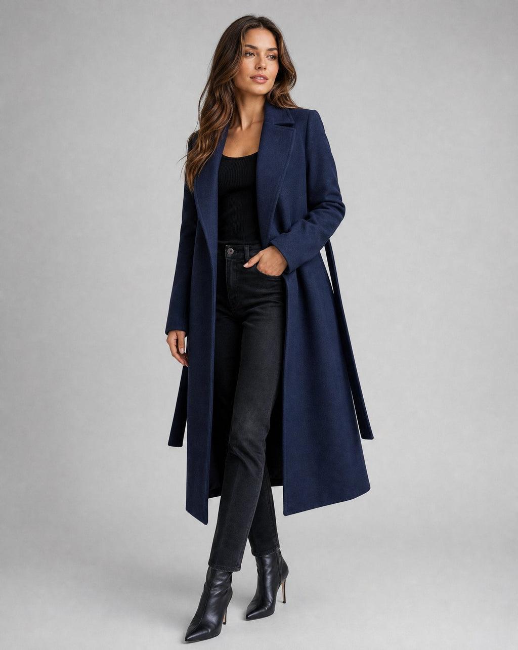 Charlotte | Women's Longline Coat | Belted Waist · Eltrendio