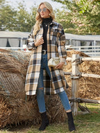 Charlotte | Women's Longline Plaid Shacket | Chest Pockets · Eltrendio
