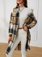 Charlotte | Women's Longline Plaid Shacket | Chest Pockets · Eltrendio