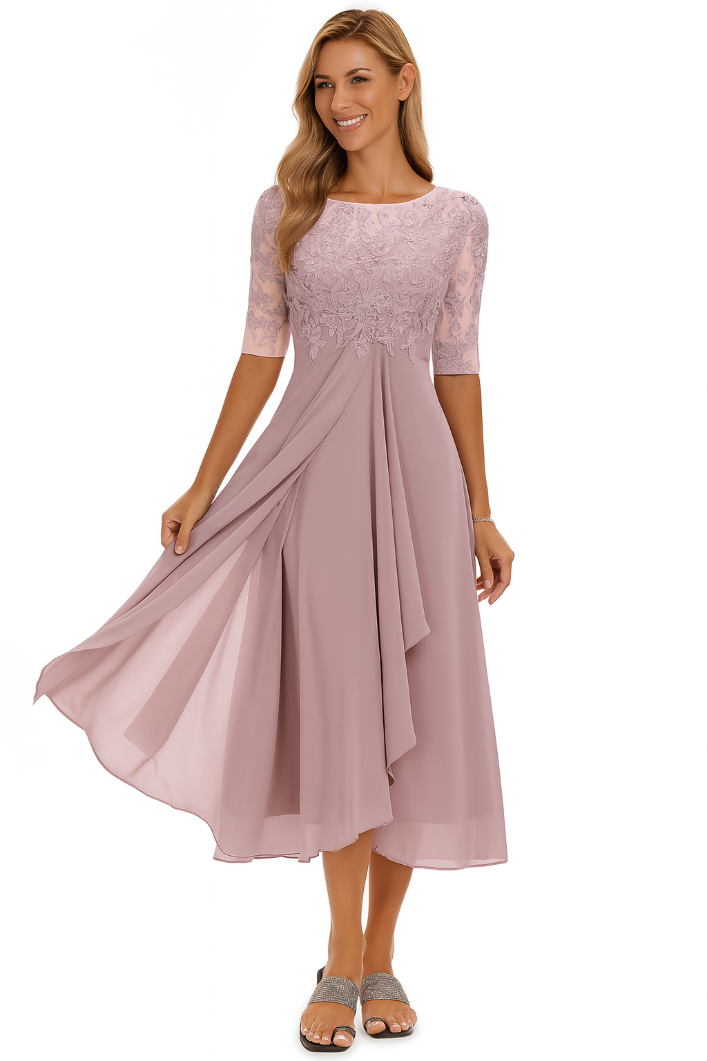 Charlotte | Women's Midi Dress | Lace Bodice · Eltrendio