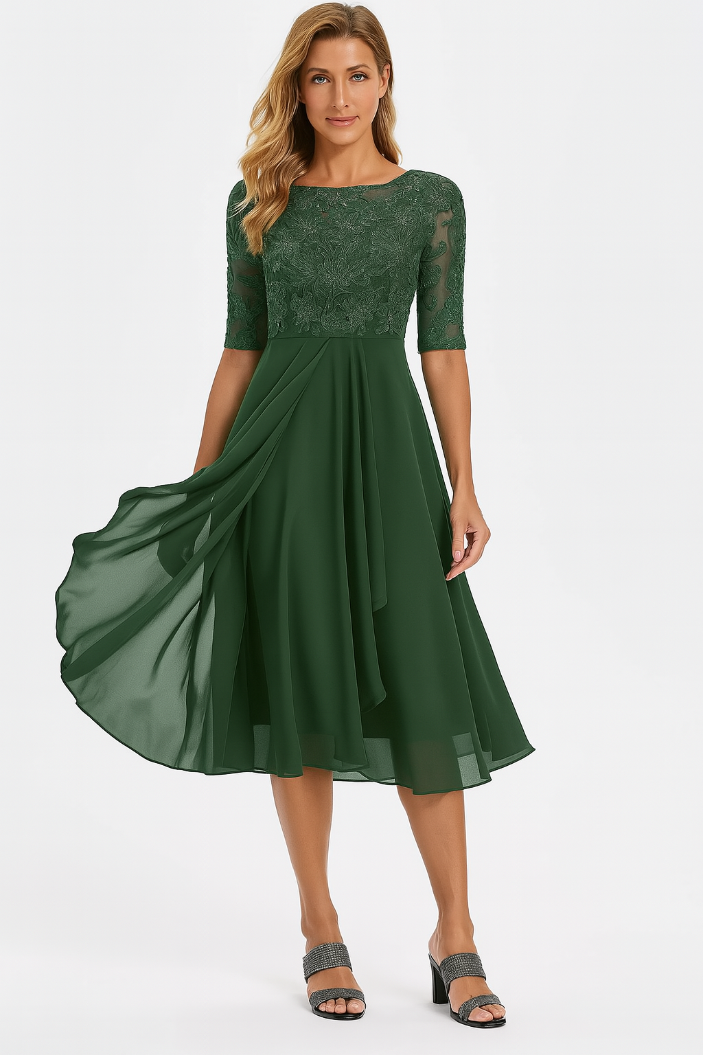 Charlotte | Women's Midi Dress | Lace Bodice · Eltrendio