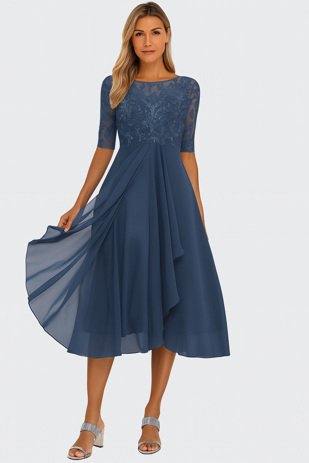 Charlotte | Women's Midi Dress | Lace Bodice · Eltrendio
