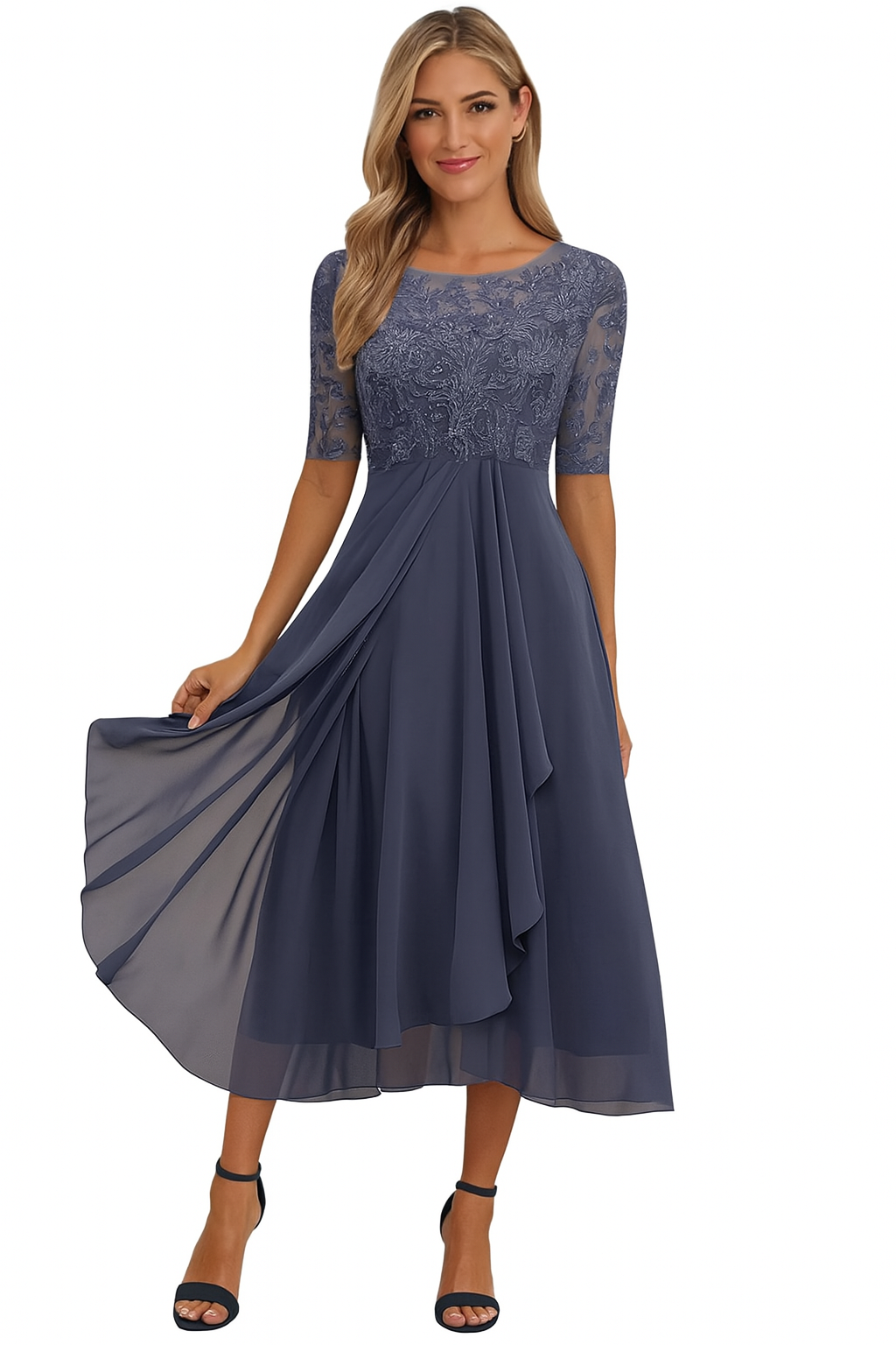 Charlotte | Women's Midi Dress | Lace Bodice · Eltrendio