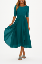 Charlotte | Women's Midi Dress | Lace Bodice · Eltrendio