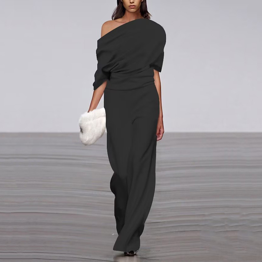 Charlotte | Women's One-Shoulder Jumpsuit | Wide-Leg · Eltrendio