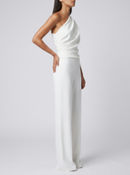 Charlotte | Women's One-Shoulder Jumpsuit | Wide-Leg