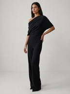 Charlotte | Women's One-Shoulder Jumpsuit | Wide-Leg