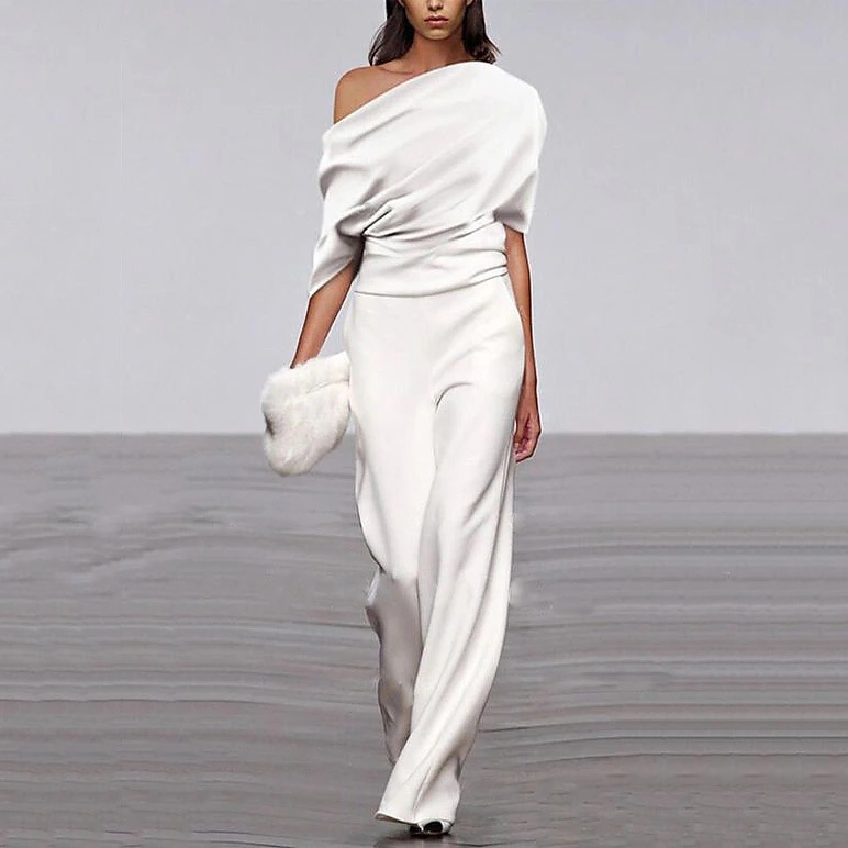 Charlotte | Women's One-Shoulder Jumpsuit | Wide-Leg · Eltrendio