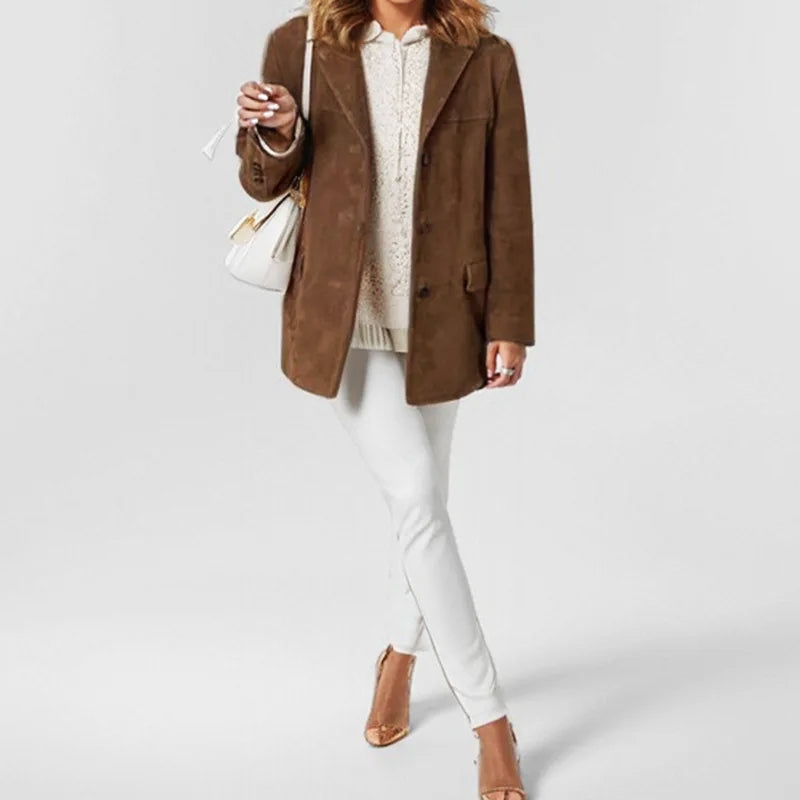 Charlotte | Women's Oversized Blazer | Suede · Eltrendio