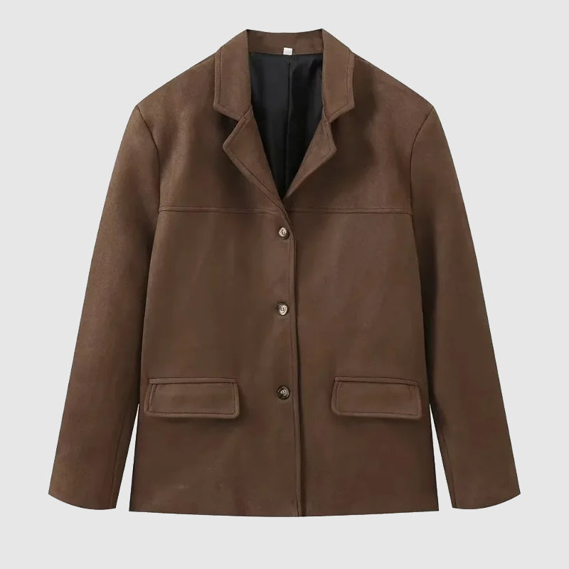 Charlotte | Women's Oversized Blazer | Suede · Eltrendio
