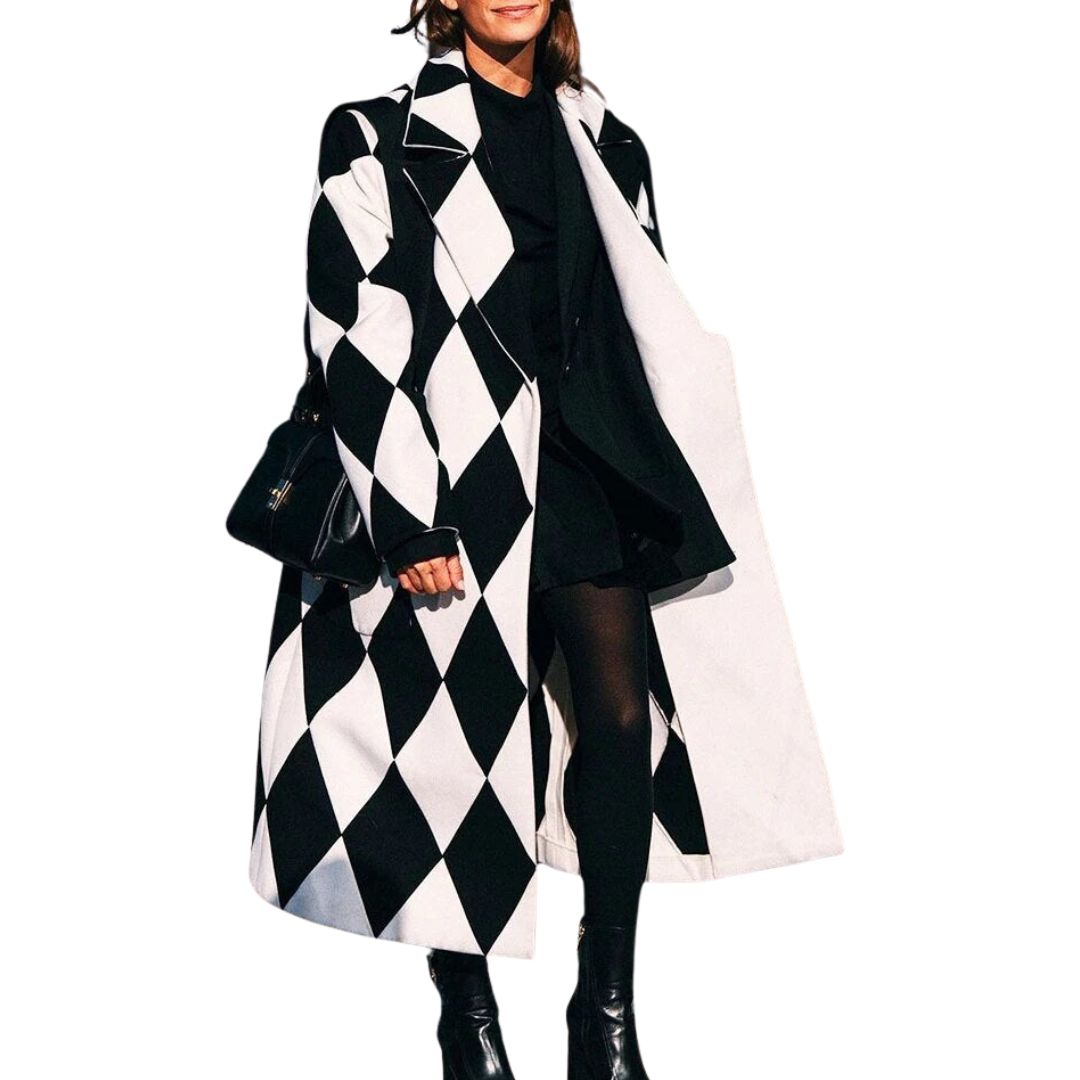 Charlotte | Women's Oversized Coat | Checked Wool · Eltrendio