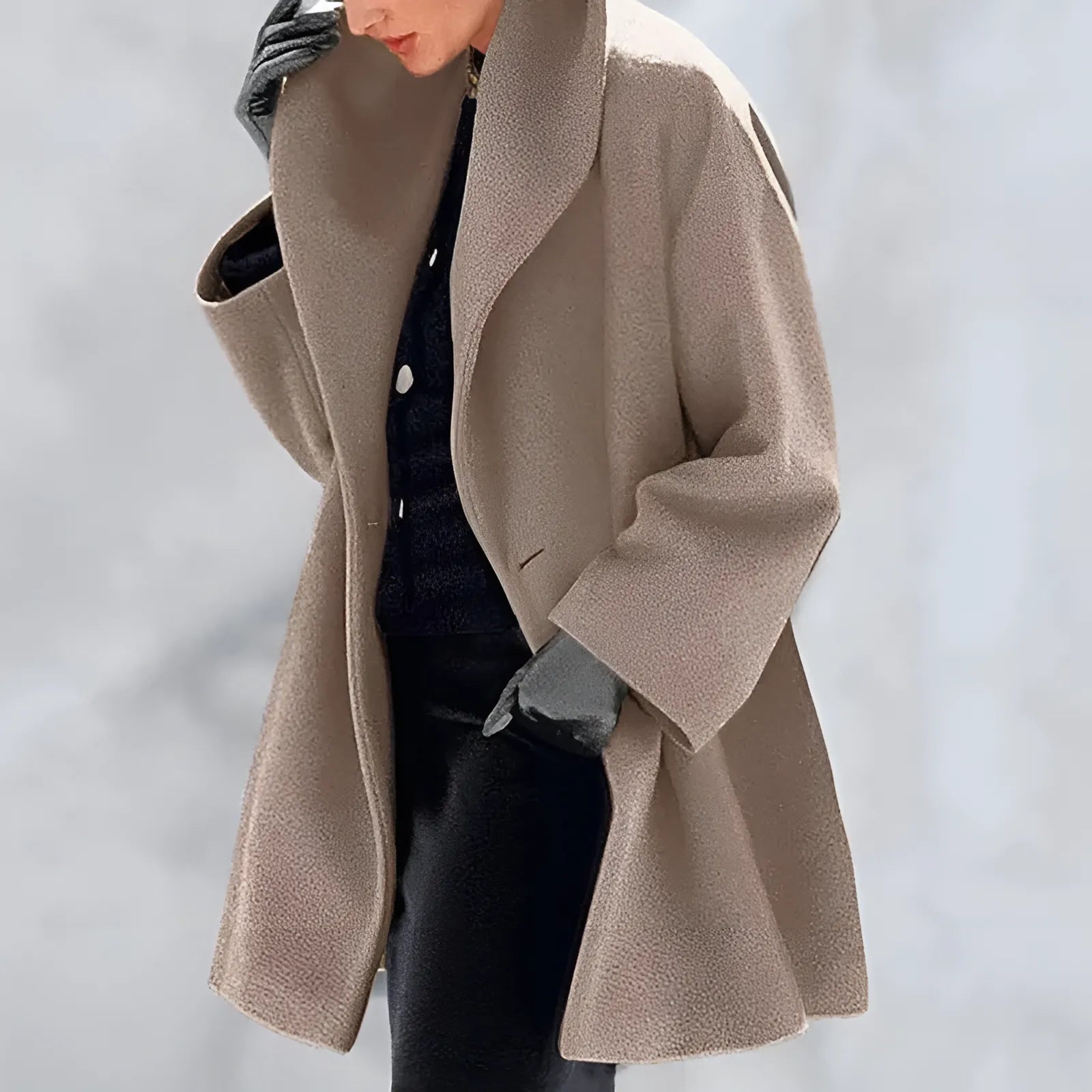 Charlotte | Women's Oversized Coat | Lapel Collar · Eltrendio