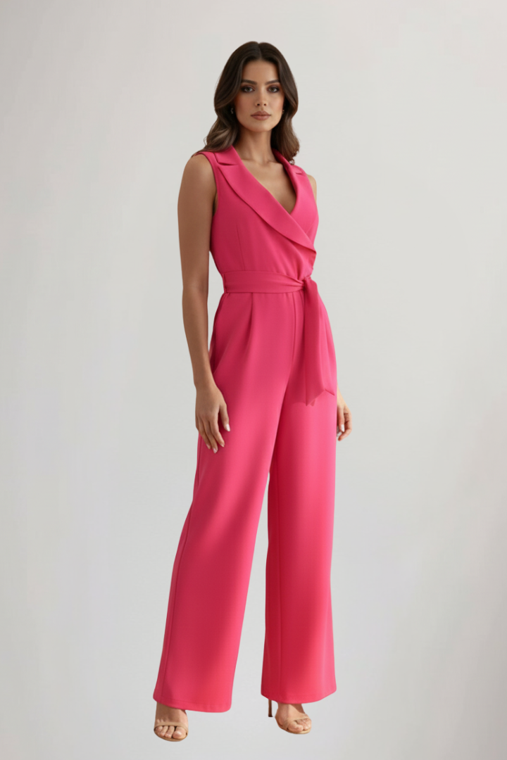 Charlotte | Women's Sleeveless Jumpsuit | Tie Belt · Eltrendio