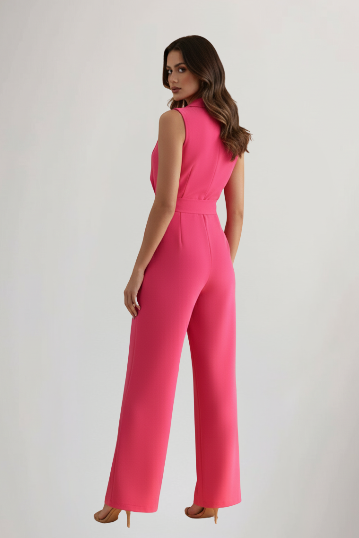 Charlotte | Women's Sleeveless Jumpsuit | Tie Belt · Eltrendio