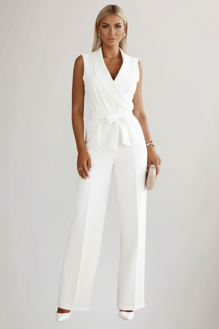 Charlotte | Women's Sleeveless Jumpsuit | Tie Belt · Eltrendio