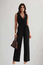 Charlotte | Women's Sleeveless Jumpsuit | Tie Belt · Eltrendio