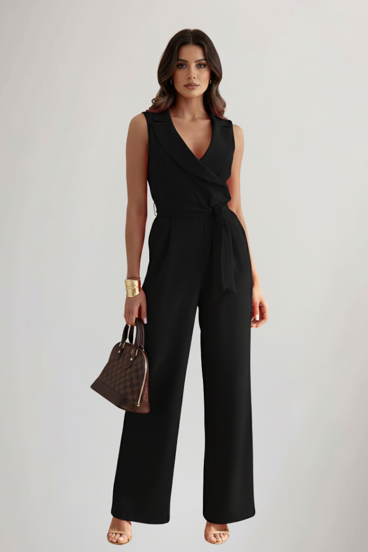 Charlotte | Women's Sleeveless Jumpsuit | Tie Belt · Eltrendio